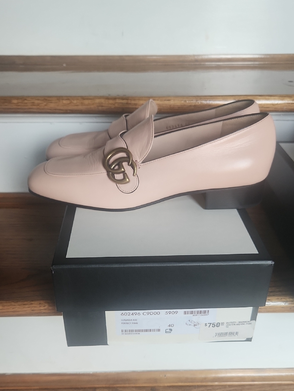 Gucci Pale Pink Leather Horsebit Loafers - Picture 4 of 4